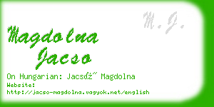 magdolna jacso business card